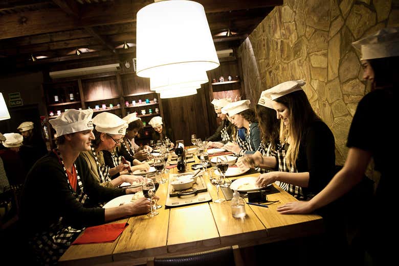 Disfrutando de la cena en The Argentine Experience